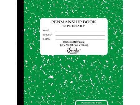 iSCHOLAR - Grade 1 Primary Composition Notebook, 7.5 x 9.75 Inches, Green Marble - 50 Sheets Online now