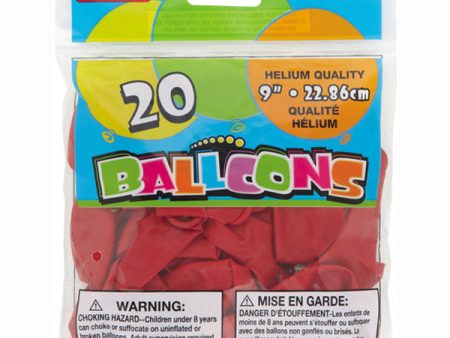 UNIQUE - 9  Latex Red Balloons - 20 Ballons Sale