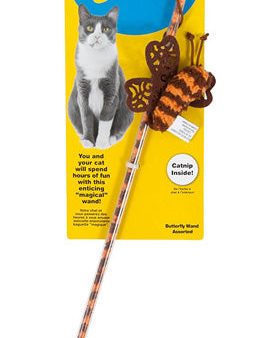 JW - Cataction Butterfly Wand Cat Toy - 11  Long For Discount